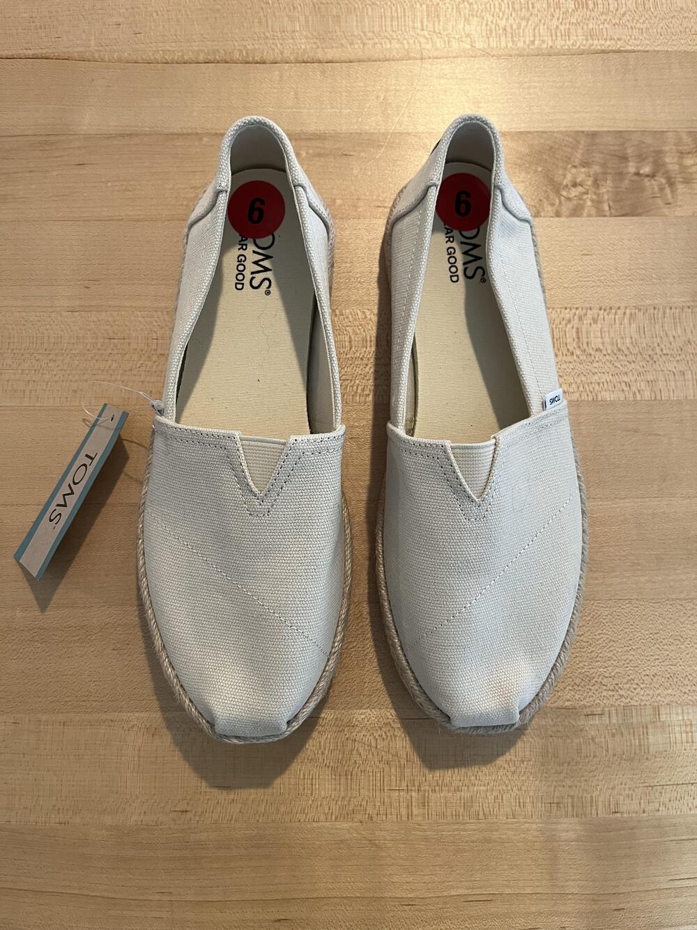 TOMS Shoes Womens Size 6 Belmont Rope Espadrille Slip On Flat Canvas New - Picture 2 of 9